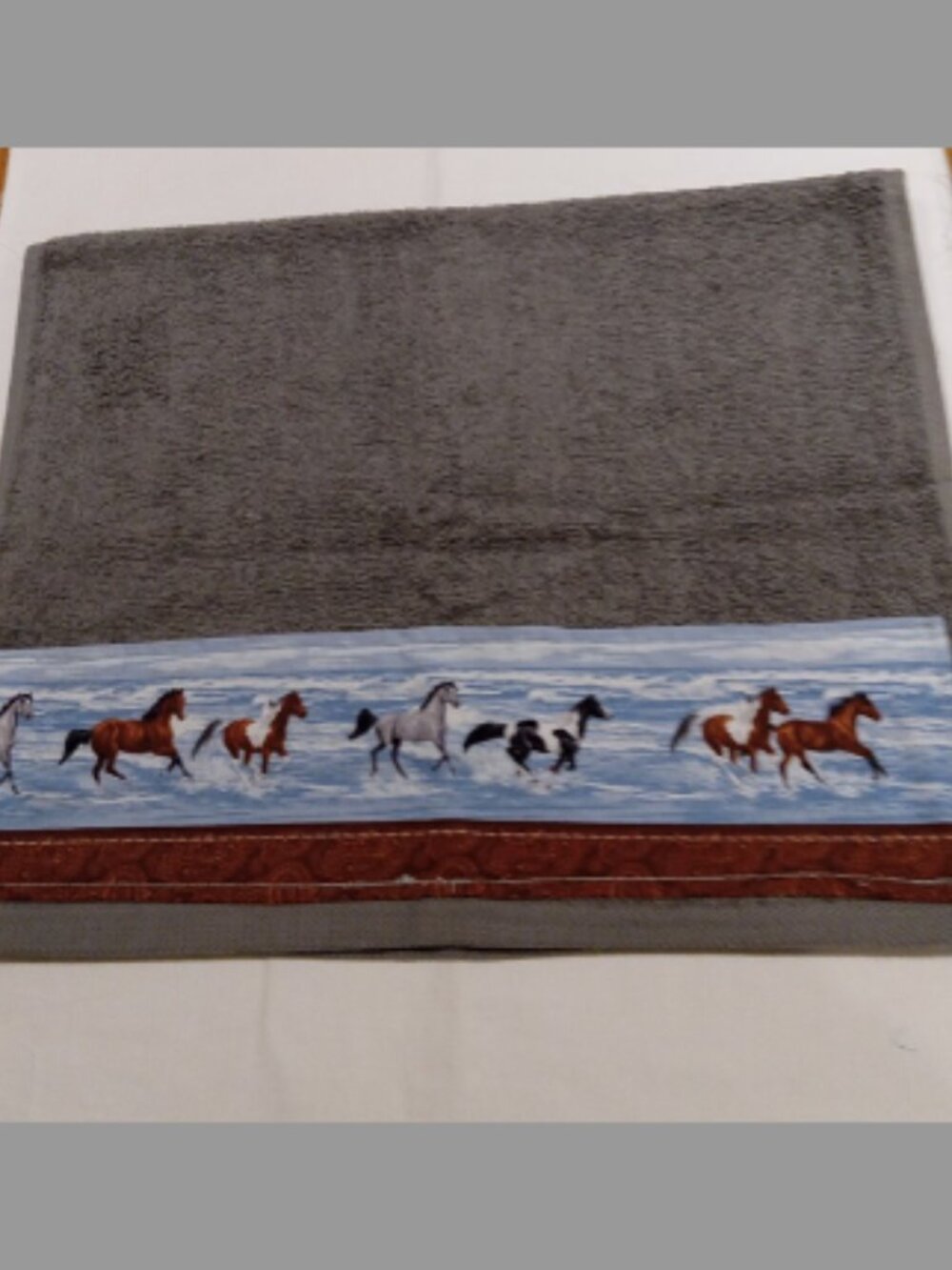 Handmade Quilted Hand Towel Horse Western Theme